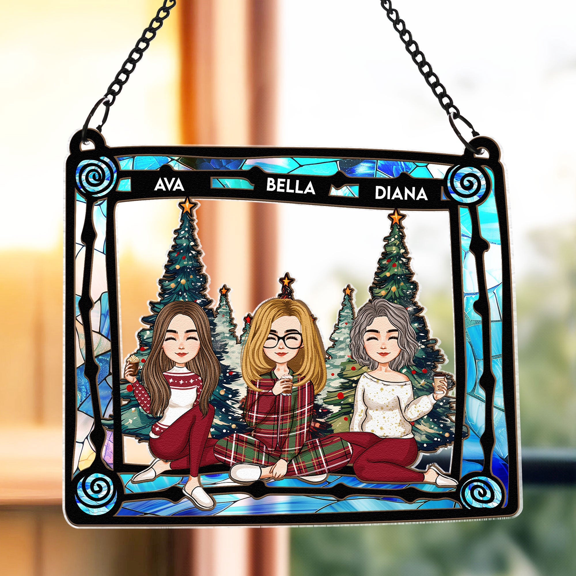 With-Mom-Under-Christmas-Tree-Personalized-Window-Hanging-Suncatcher-Ornament_3