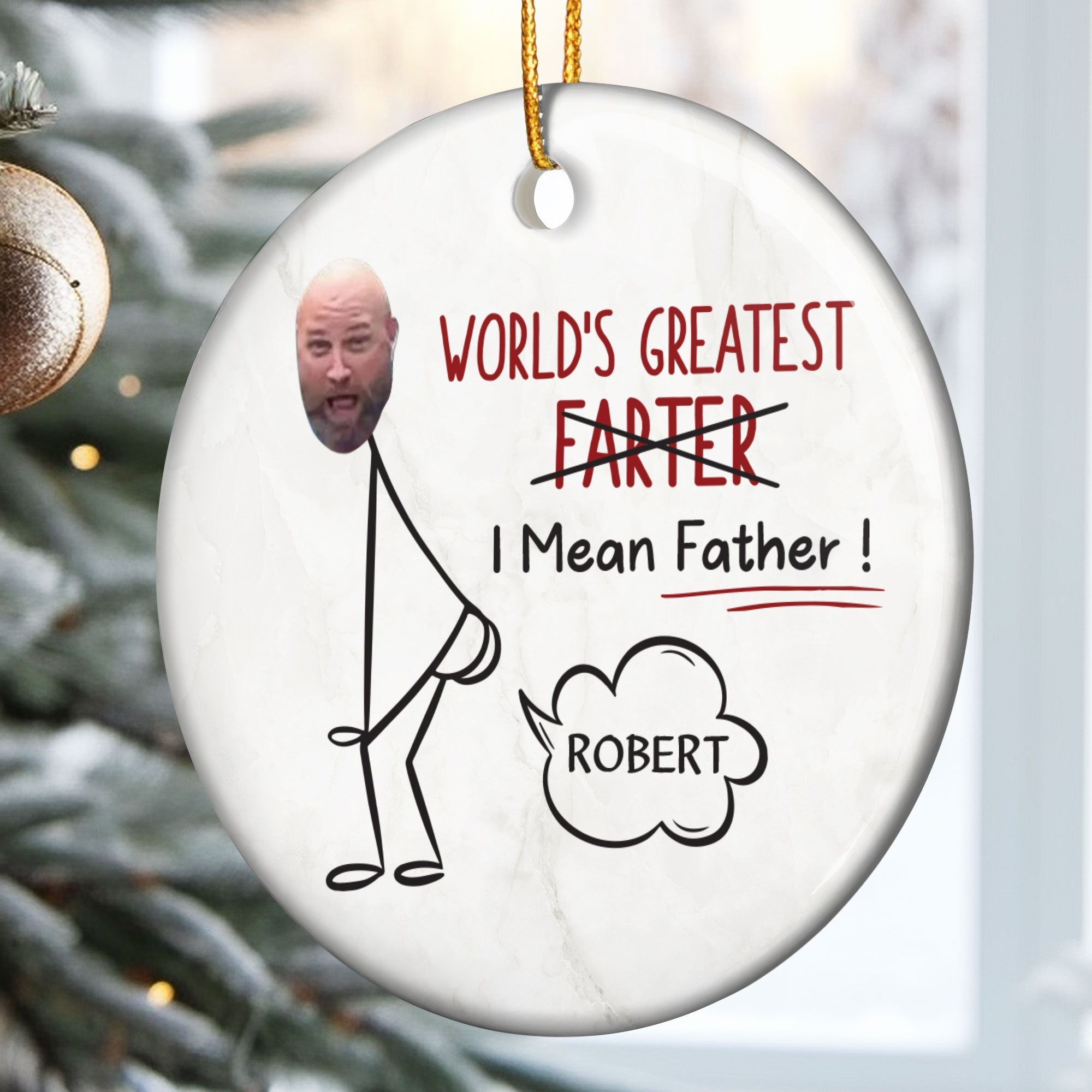 World's Greatest Farter 2 - Personalized Ceramic Photo Ornament