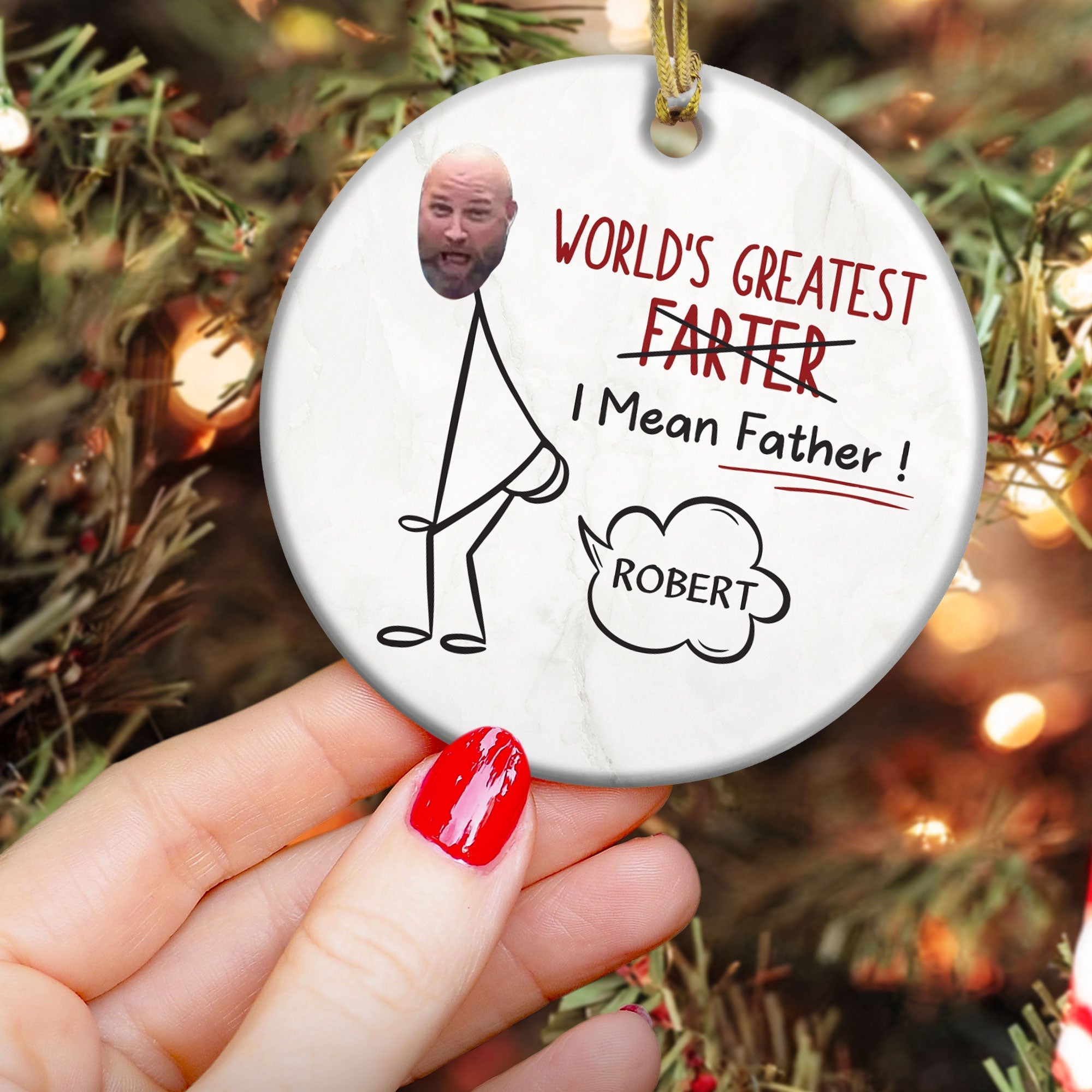 World's Greatest Farter 2 - Personalized Ceramic Photo Ornament