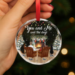 You And Me And Fur Babies - Personalized Glass Ornament