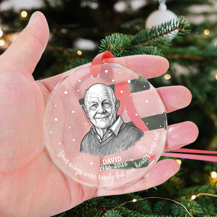 Your_Wings_Were_Ready_But_Our_Hearts_Were_Not_Photo_Sketch_Line_Art_Personalized_Ornament_4