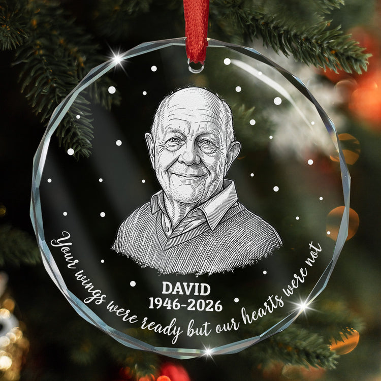 Your_Wings_Were_Ready_But_Our_Hearts_Were_Not_Photo_Sketch_Line_Art_Personalized_Ornament_6