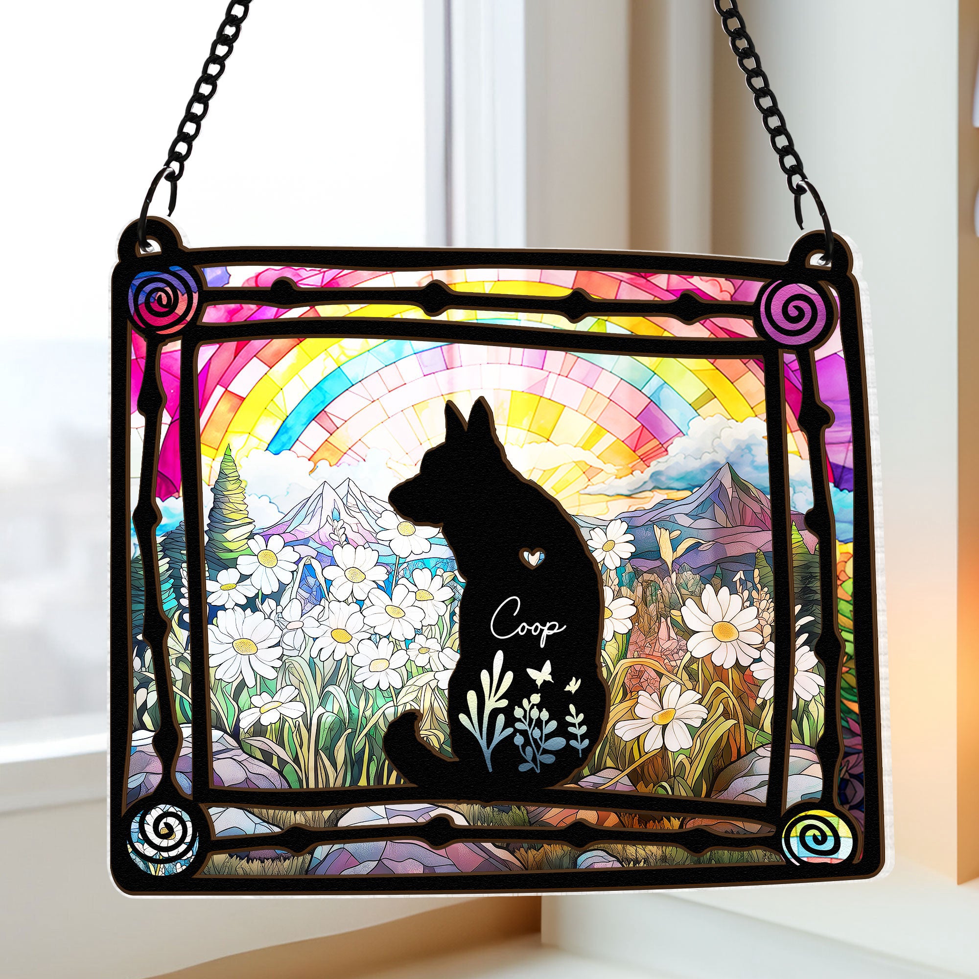 Loss Of Dog In Loving Memory - Personalized Window Hanging Suncatcher Ornament