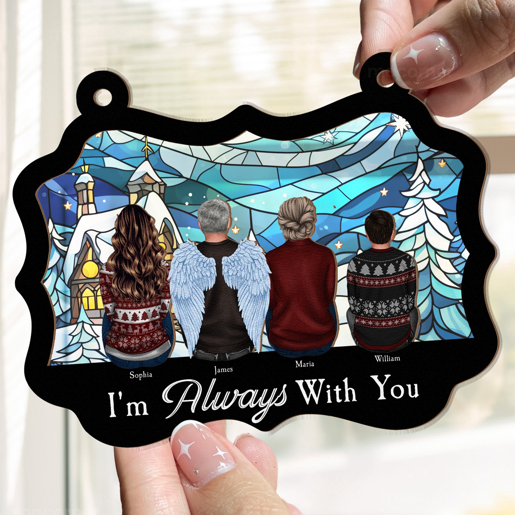 Memorial Suncatcher Always With You - Personalized Window Hanging Suncatcher Ornament