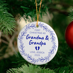 First Christmas As Grandma & Grandpa - Personalized Ceramic Ornament