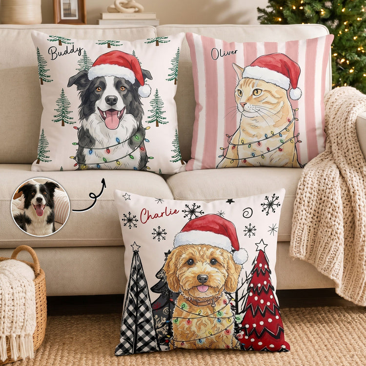custom-pet-photo-watercolor-art-christmas-winter-decor-gift-personalized-pillow-1