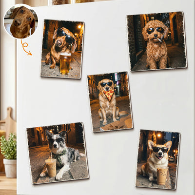 Custom Pet Portrait Funny Meme Gift For Pet Lovers - Personalized Magnet