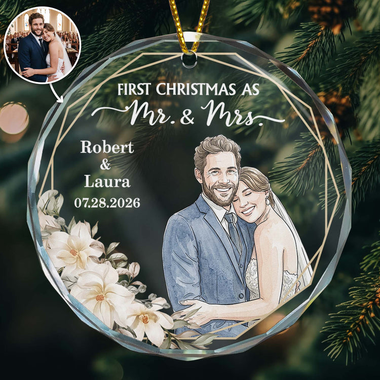 custom-photo-watercolor-art-first-christmas-as-mr-and-mrs-couple-gifts-personalized-ornament-1