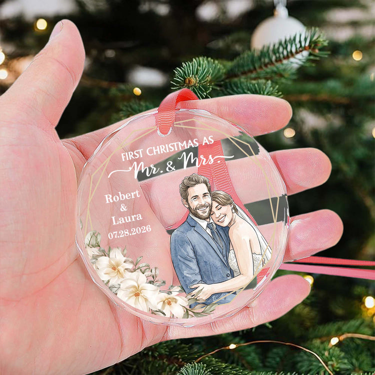 custom-photo-watercolor-art-first-christmas-as-mr-and-mrs-couple-gifts-personalized-ornament-3