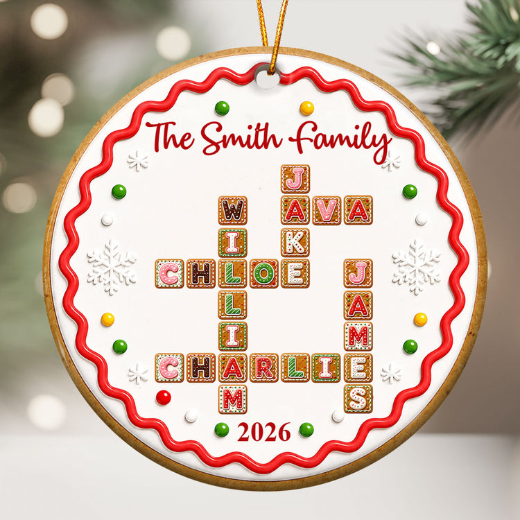 family-forever-sibling-gifts-custom-crosswords-christmas-gingerbread-style-personalized-ornament-1