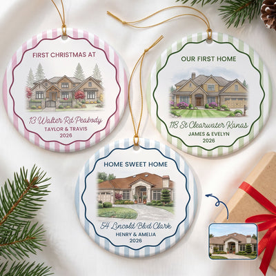 First Christmas At Our New Home Christmas Gifts For Couple, Family - Personalized Ornament