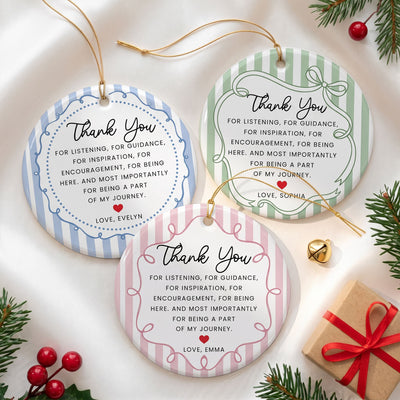 Thank You Gifts Christmas Ornament Striped Patterns - Personalized Ornament
