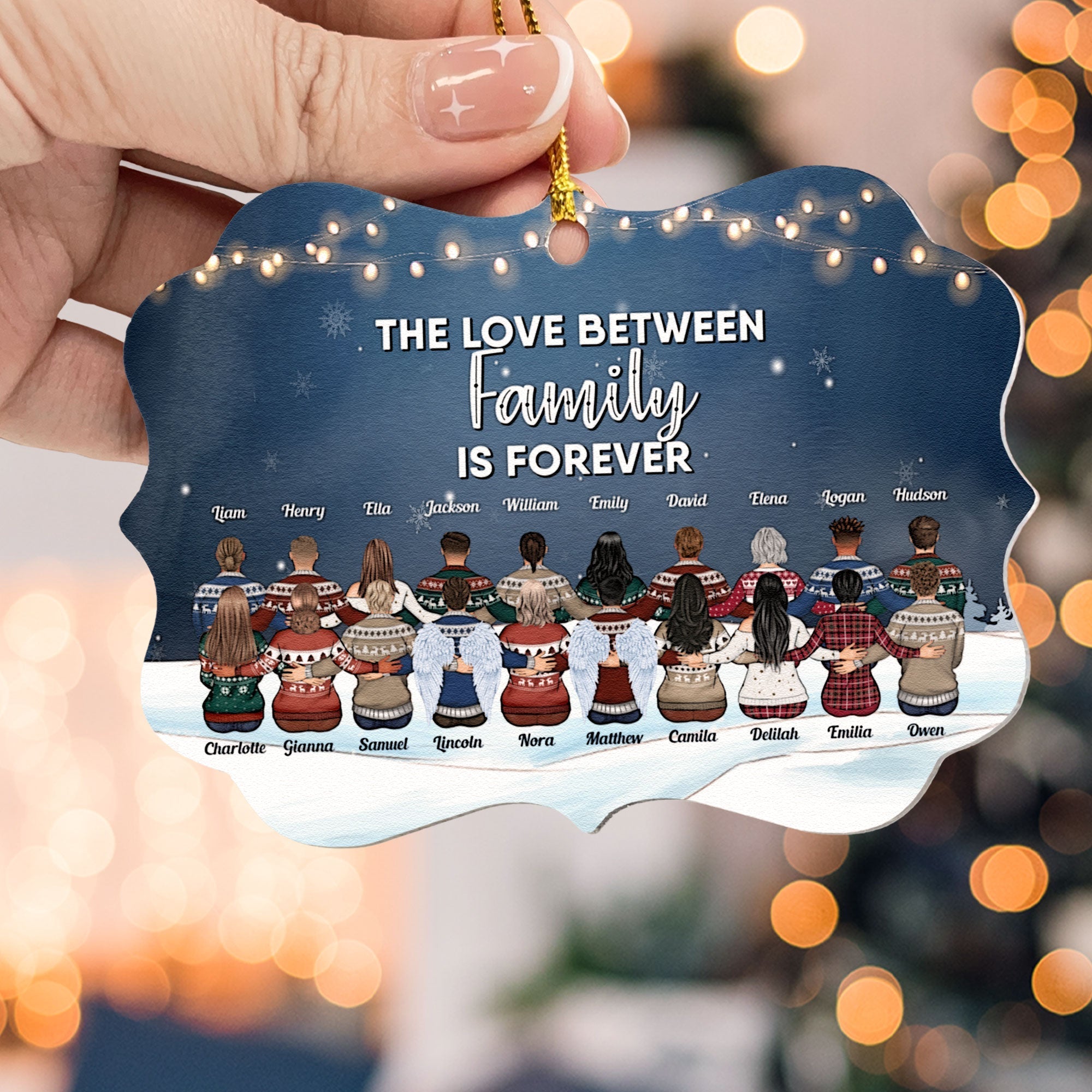 The Love Between Family Is Forever - Personalized Aluminum Ornament - Christmas Gift Siblings Ornament For Siblings - Family Hugging - Up To 20 People