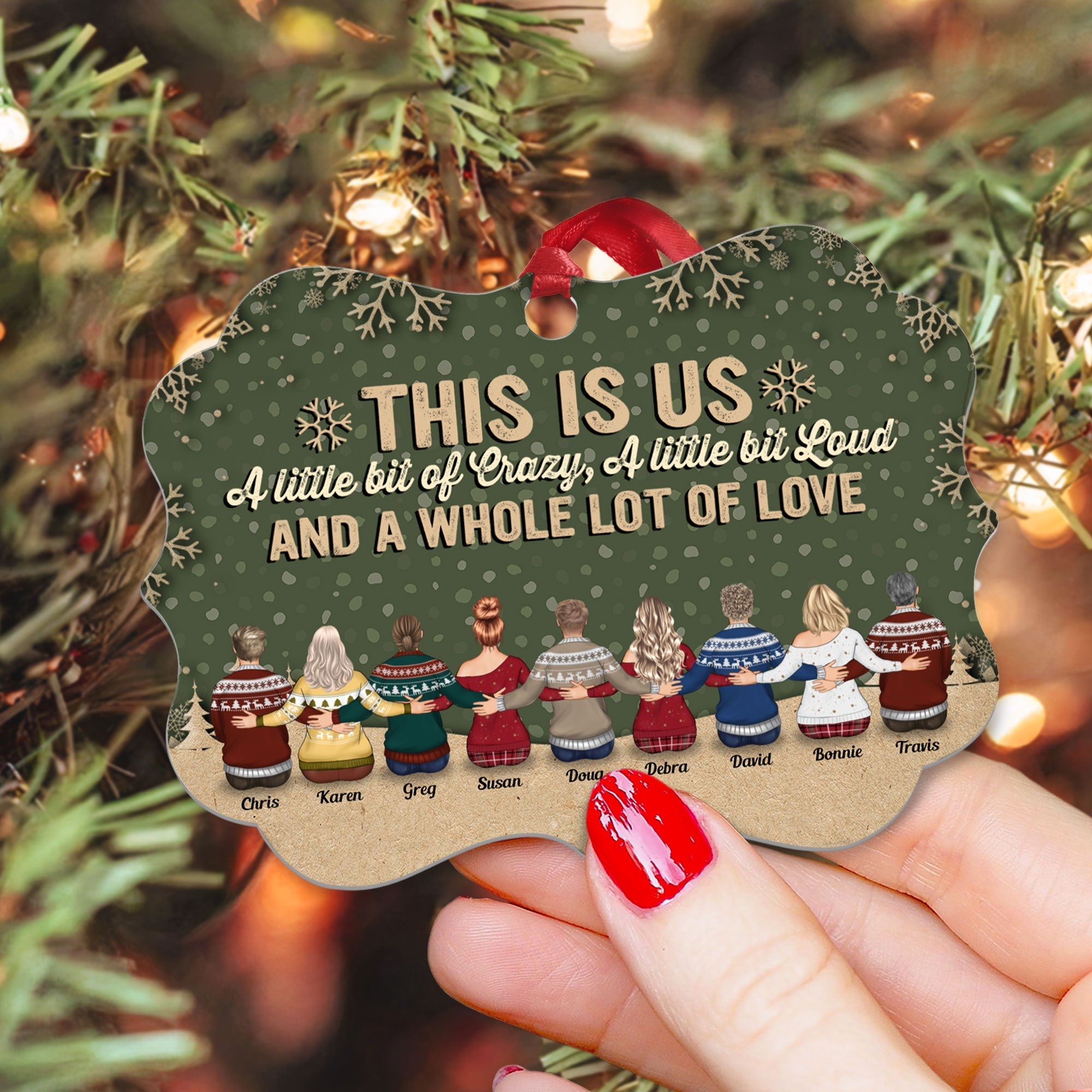 This Is Us A Little Bit Of Crazy - Personalized Wooden/Aluminum Ornament - Christmas Gift For Family - Up to 10 people