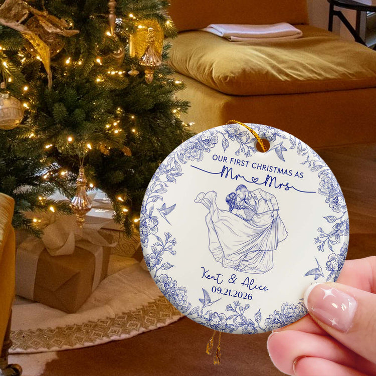 toile-de-jouy-your-photo-our-first-christmas-as-mr-mrs-personalized-ornament-1