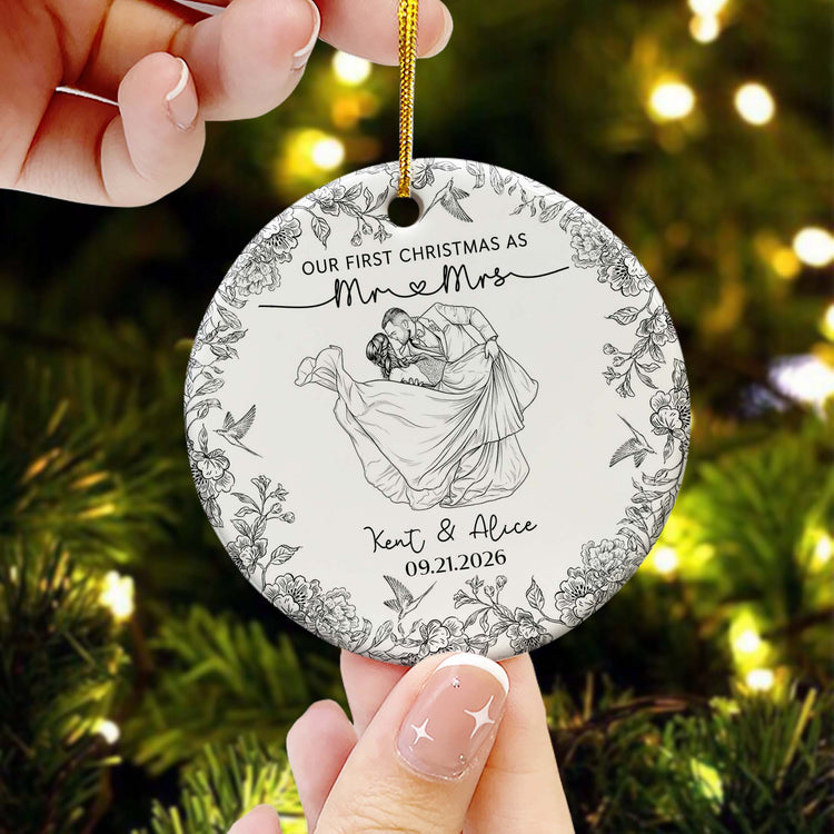 toile-de-jouy-your-photo-our-first-christmas-as-mr-mrs-personalized-ornament-2